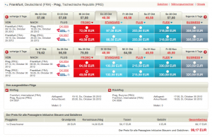 Beispielbuchung Frankfurt - Prag mit Czech Airlines Beispielbuchung Frankfurt - Prag mit Czech Airlines